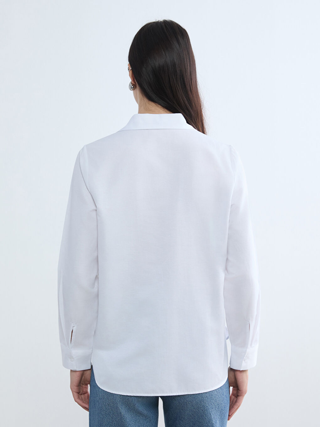 Beyaz Oxford Kadın Gömlek-3