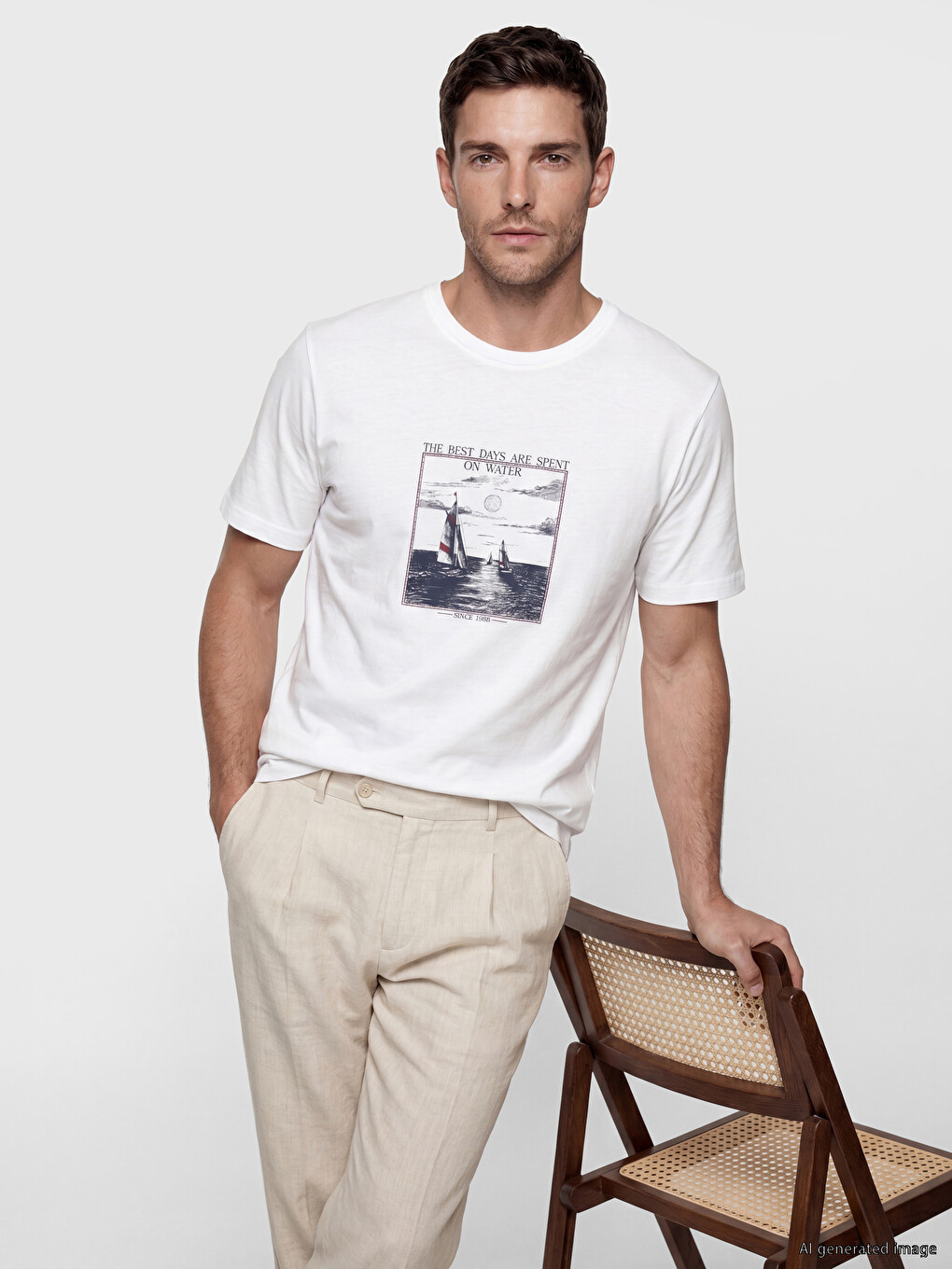 Crew Neck Printed Men's T-shirt