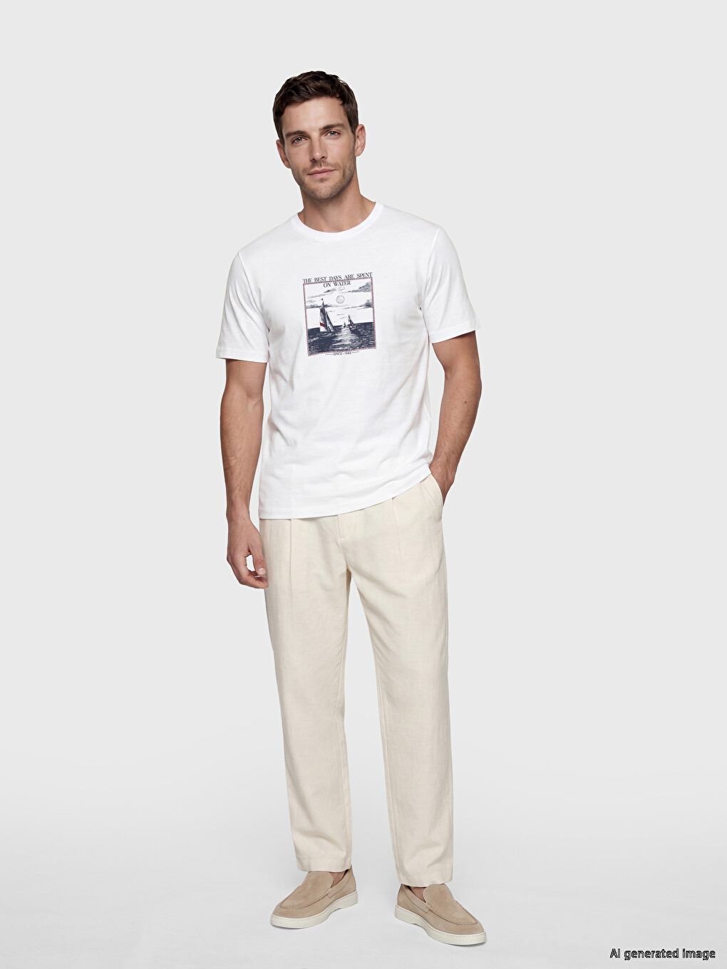 Crew Neck Printed Men's T-shirt-1