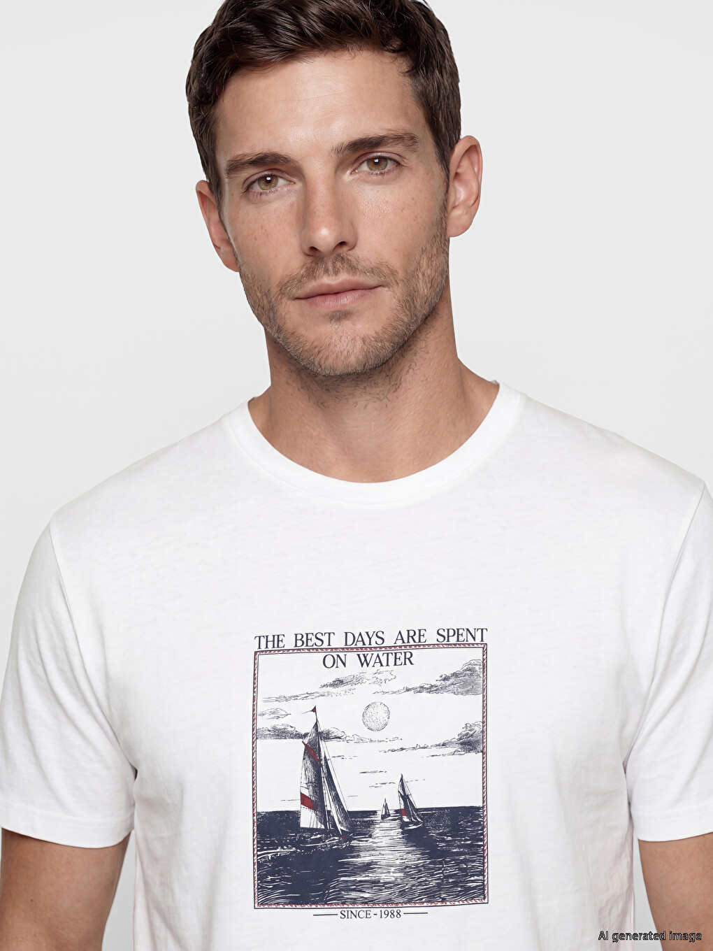 Crew Neck Printed Men's T-shirt-2