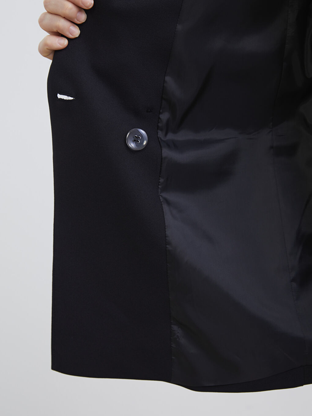 Siyah Kruvaze Yaka Kadın Blazer Ceket-3