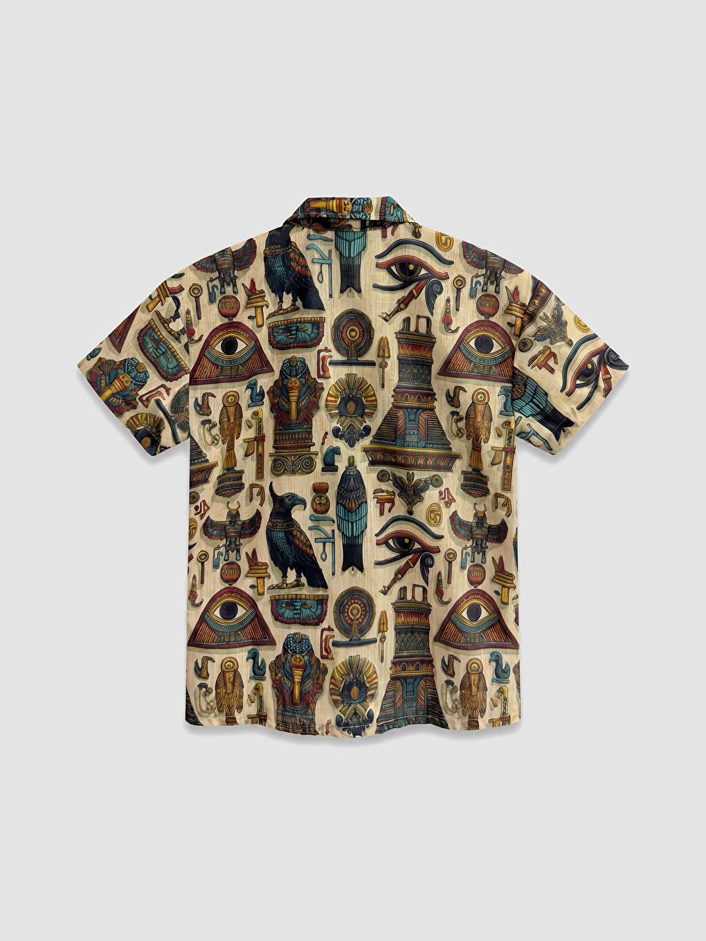 قميص بوبلين مطبوع بياقة منتجع للأولاد-1