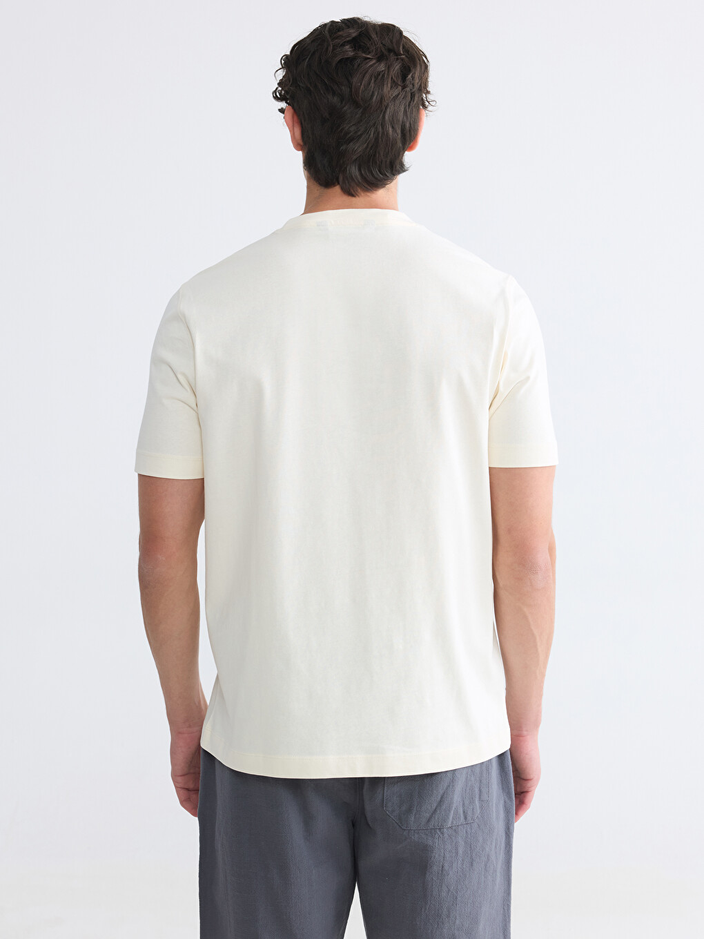 T-shirt E Stampuar Me Jakë Të Rrumbullakët Për Burra-3