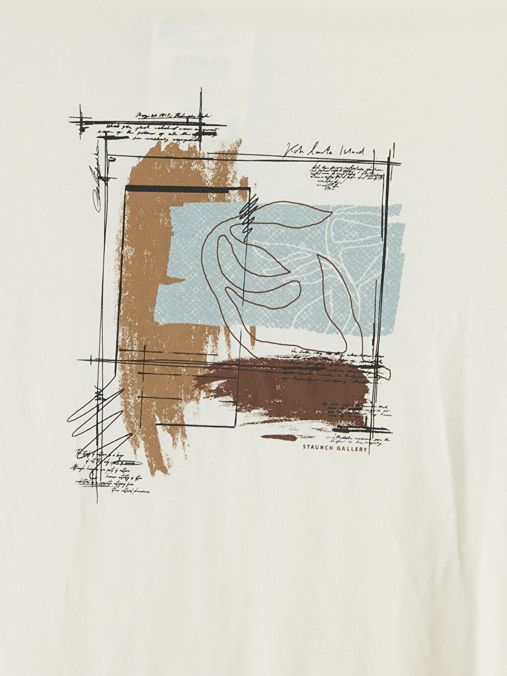 Bej Bisiklet Yaka Baskılı Erkek Penye Tişört-6