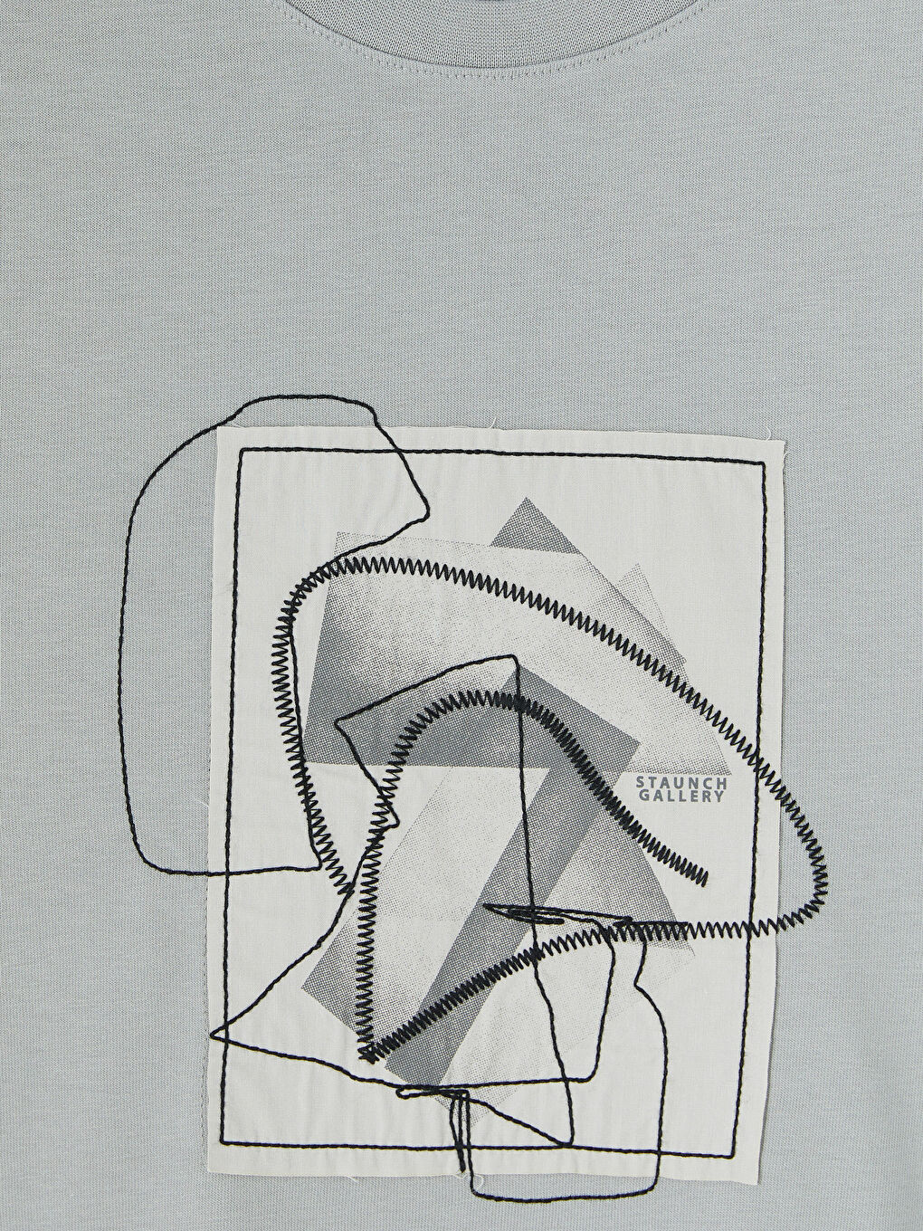 Gri Bisiklet Yaka Baskılı Erkek Penye Tişört-2