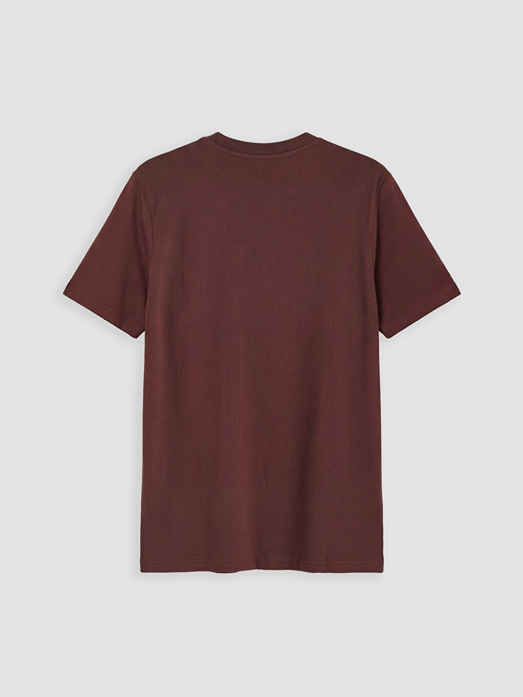 Bordo Bisiklet Yaka  Baskılı Erkek Tişört-1