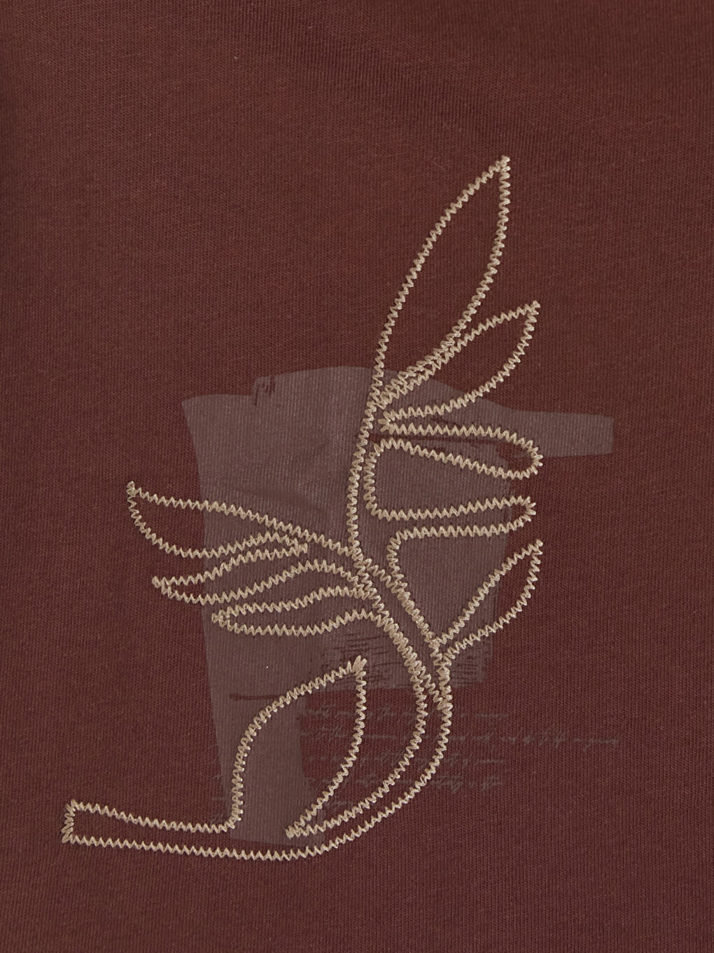 Bordo Bisiklet Yaka  Baskılı Erkek Tişört-3