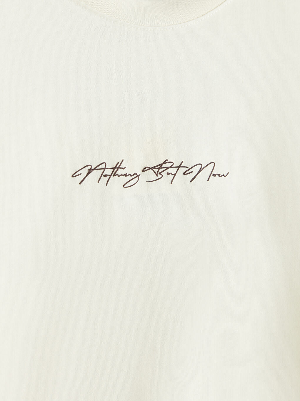 Bej Bisiklet Yaka Baskılı Erkek Tişört-2