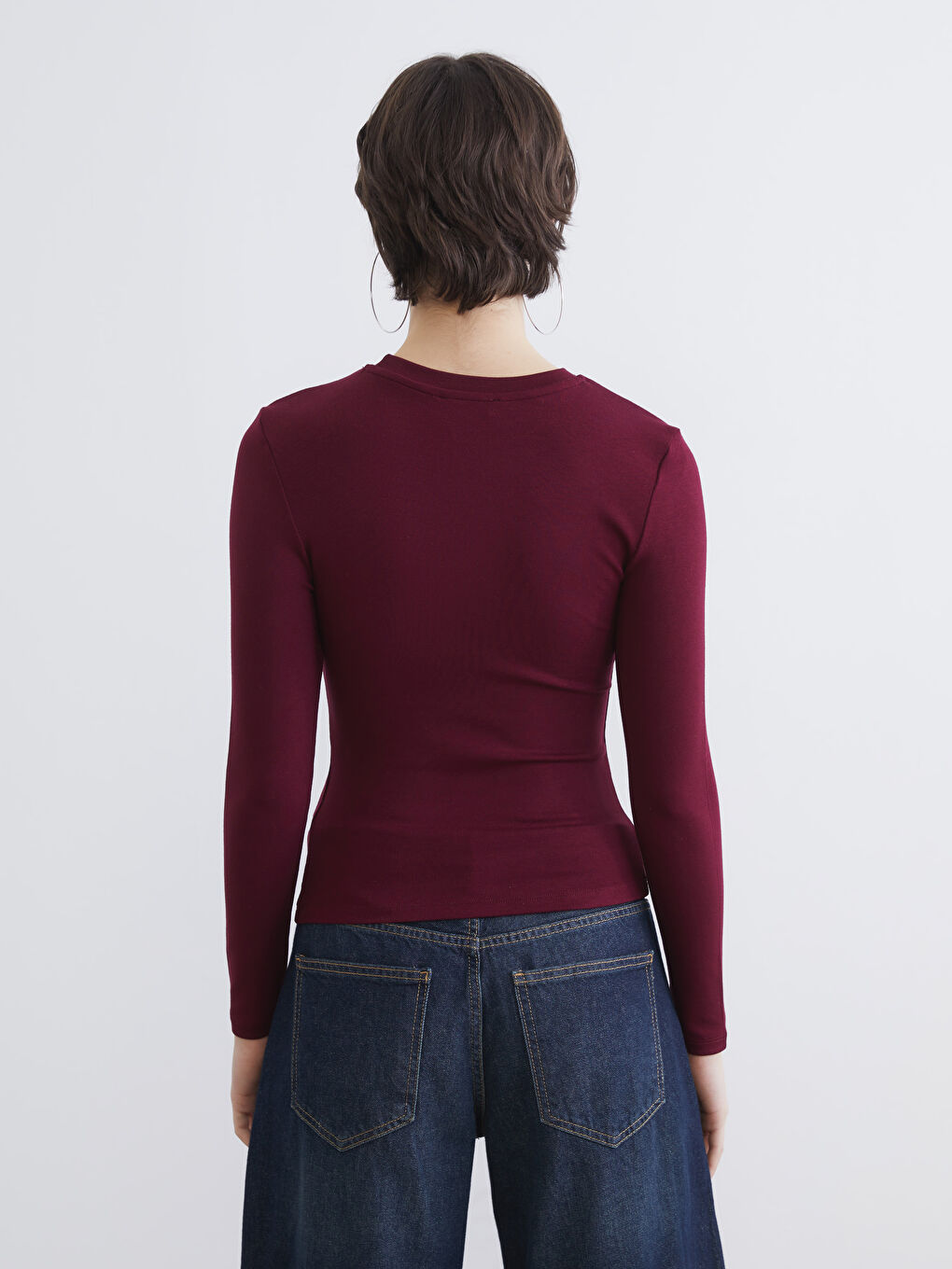 Ribbed Crew Neck Bodysuit-3