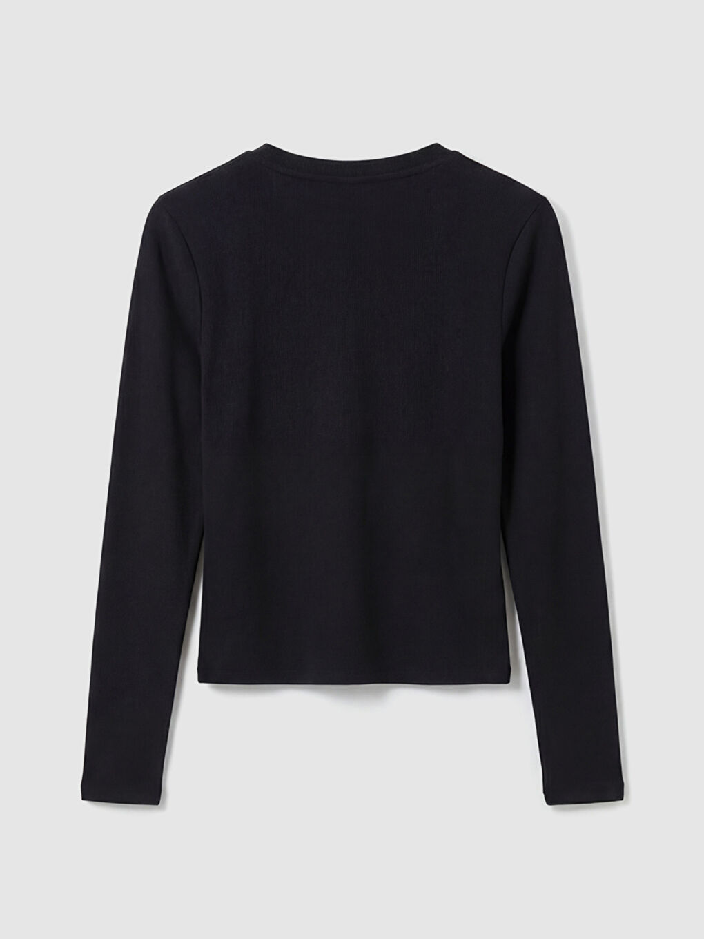 Siyah Bisiklet Yaka Fitilli Kadın Body	-1