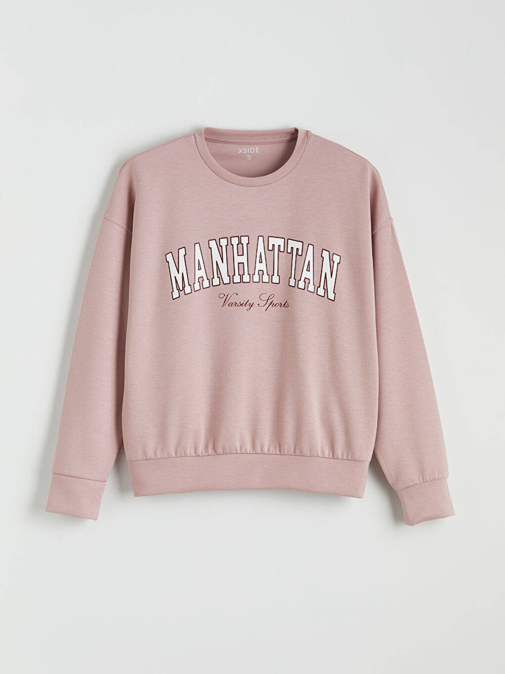 Pembe Baskılı Soft Touch Oversize Kadın Sweatshirt