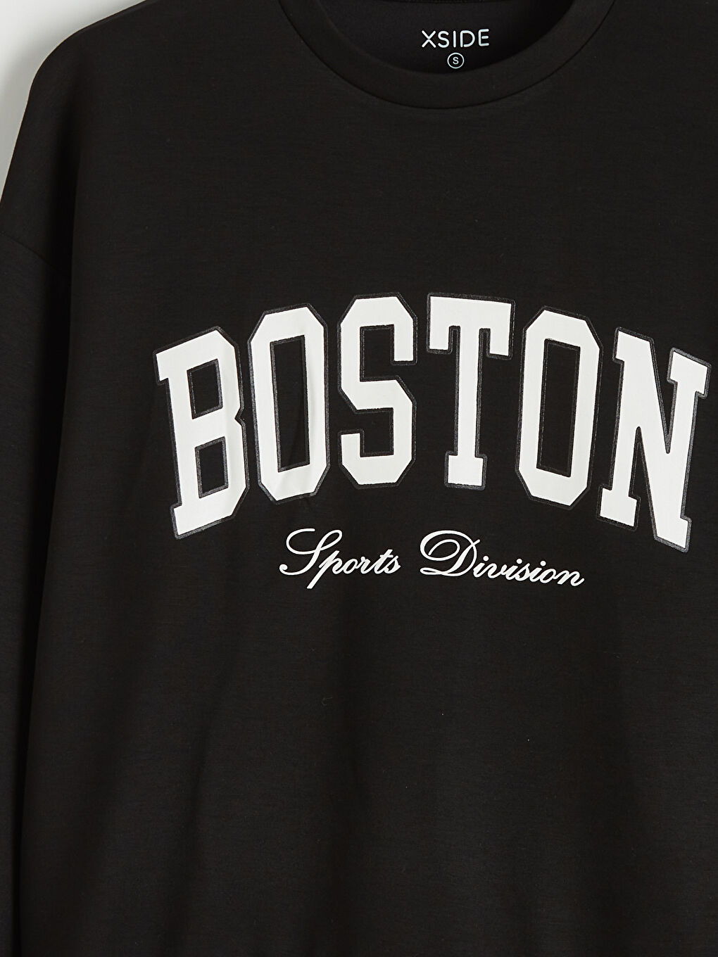 Siyah Boston Baskılı Soft Touch Kadın Sweatshirt	-1