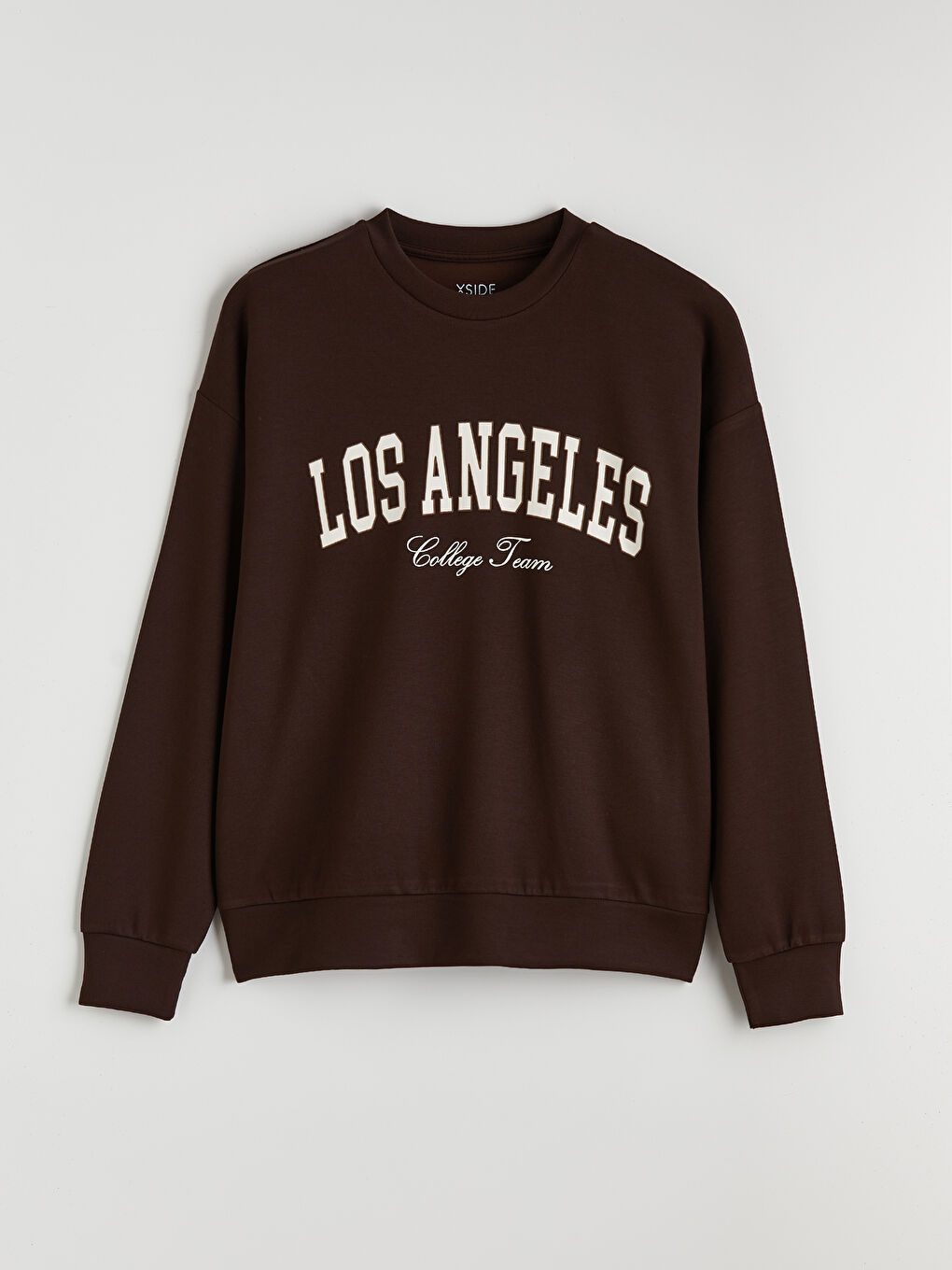 Kahverengi Los Angeles Baskılı Soft Touch Kadın Sweatshirt	
