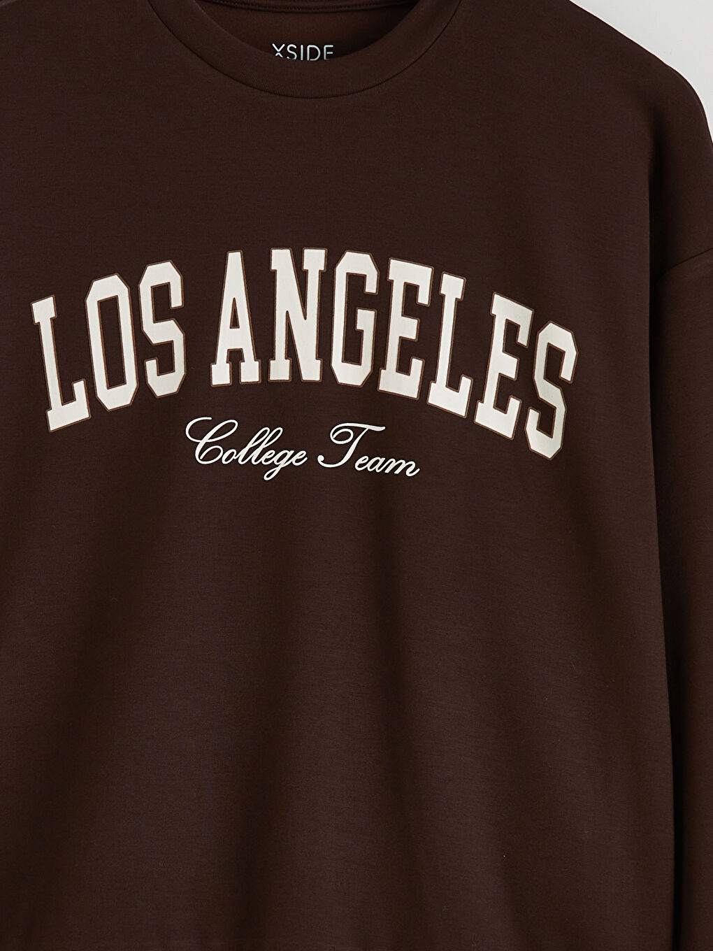 Kahverengi Los Angeles Baskılı Soft Touch Kadın Sweatshirt	-1