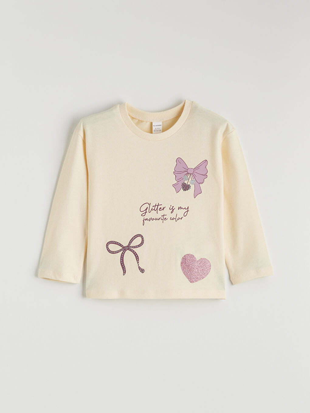 Mor Uzun Kollu Kız Çocuk Baskılı 2'li Tişört-2