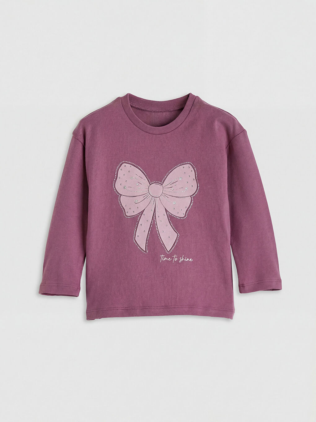 ұзын жеңді страздармен безендірілген қыздарға арналған принтті футболка 2 данадан тұратын pack-1