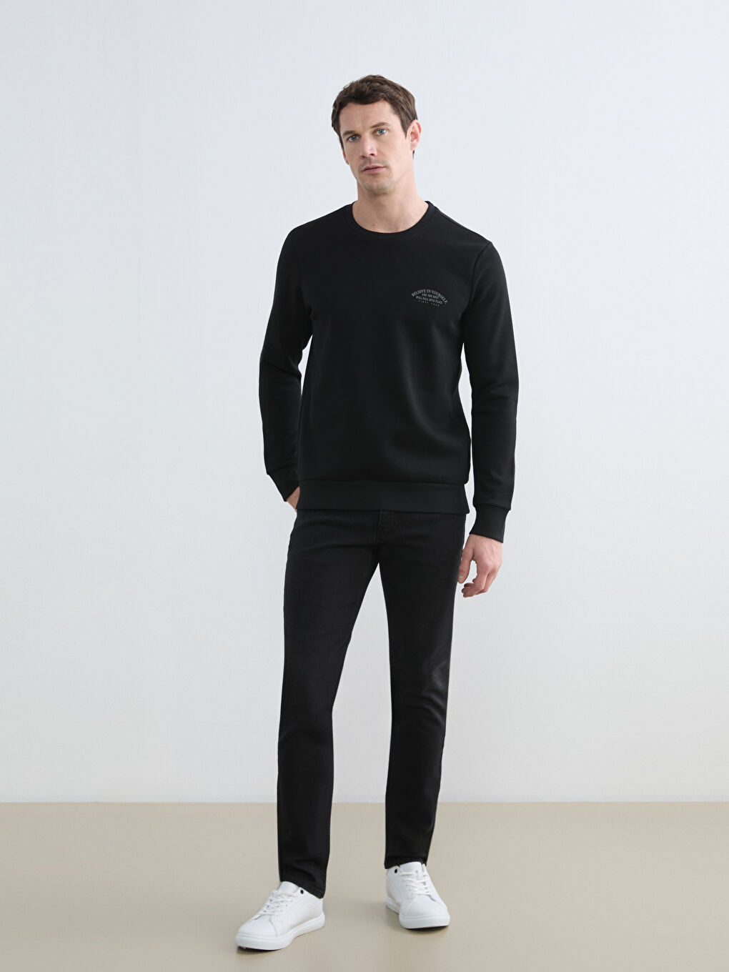 Men's Crew Neck Printed Heavy Sweatshirt-1