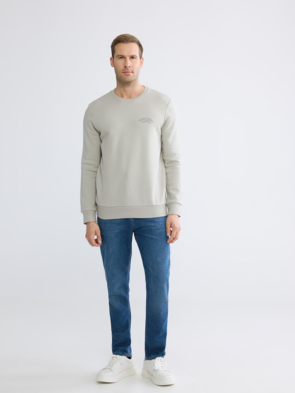 Men's Crew Neck Printed Heavy Sweatshirt-1