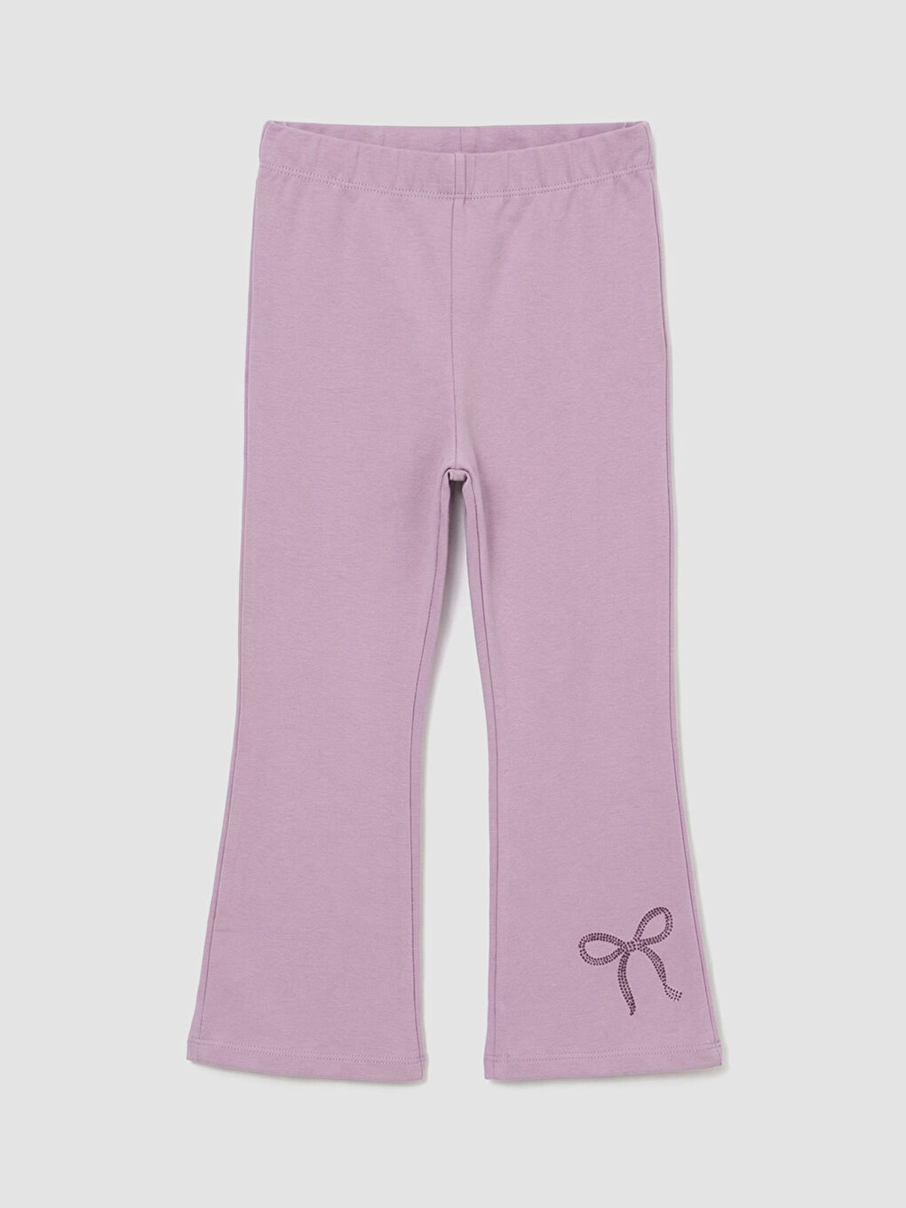 Lila İspanyol Paça Kız Çocuk Tayt Pantolon 2'li-1