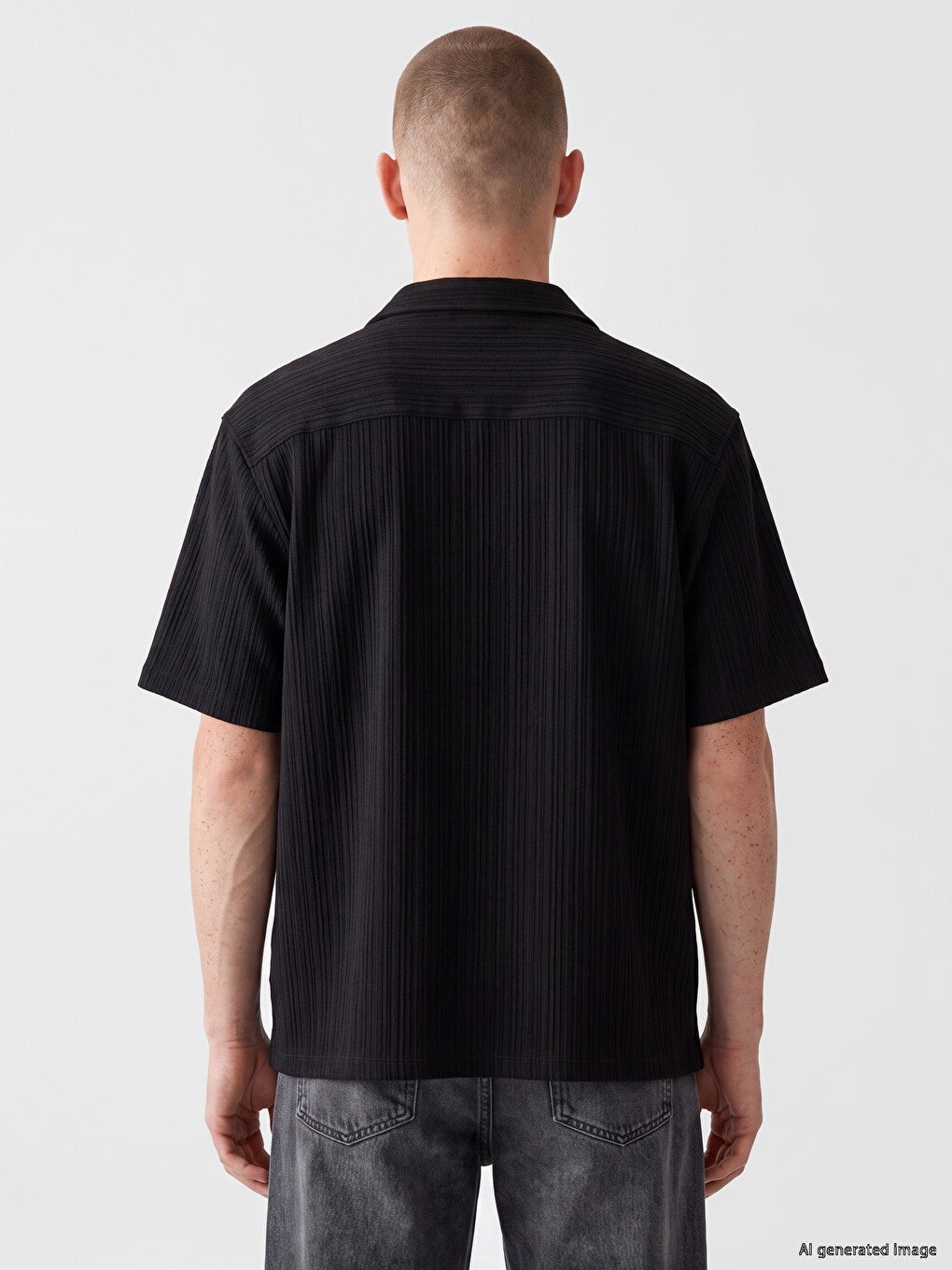 Regular Fit Crinkle Patterned Men's Shirt-3