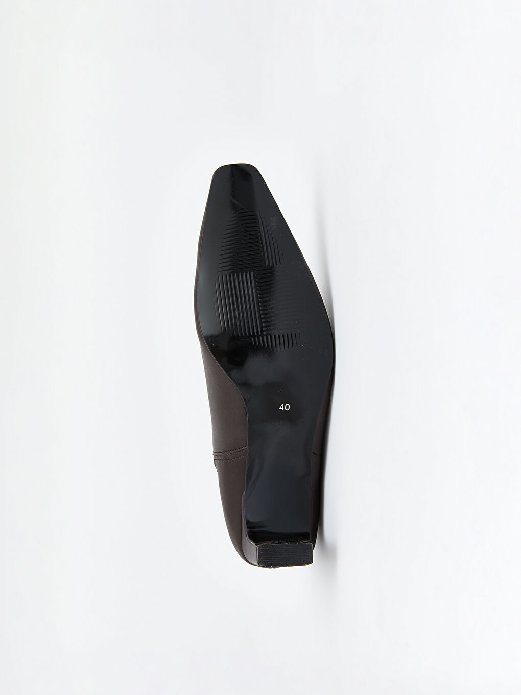 Kahverengi Deri Görünümlü Kadın Topuklu Bot-3