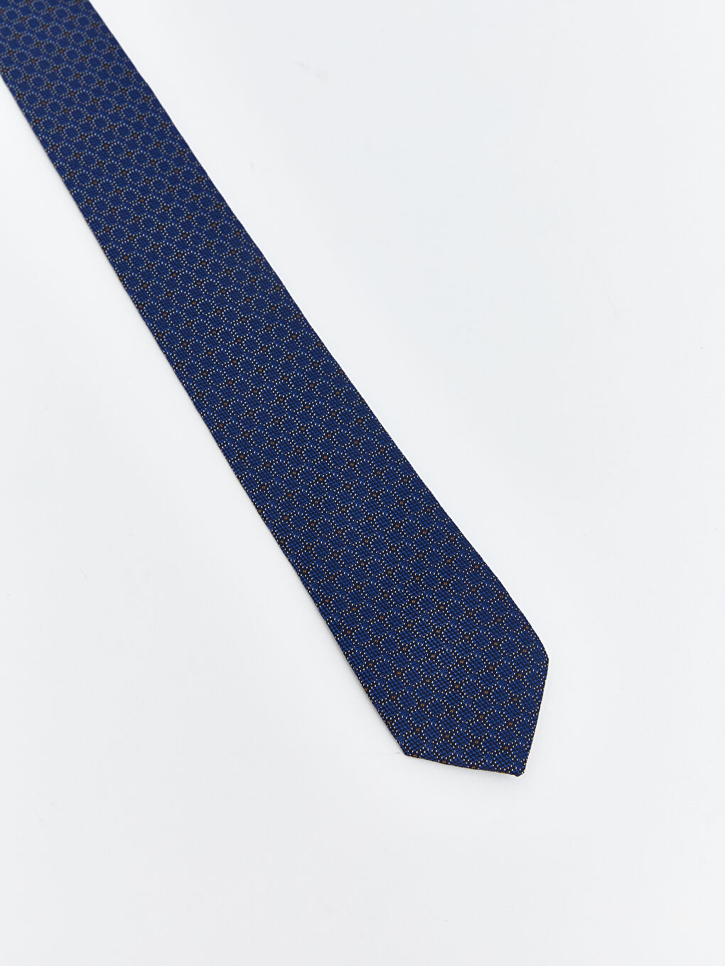 İndigo Desenli Erkek Kravat-1