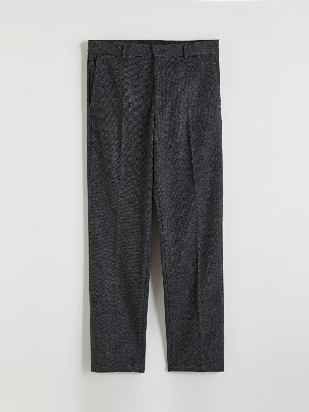 Antrasit Standart Kalıp Armürlü Erkek Pantolon-4