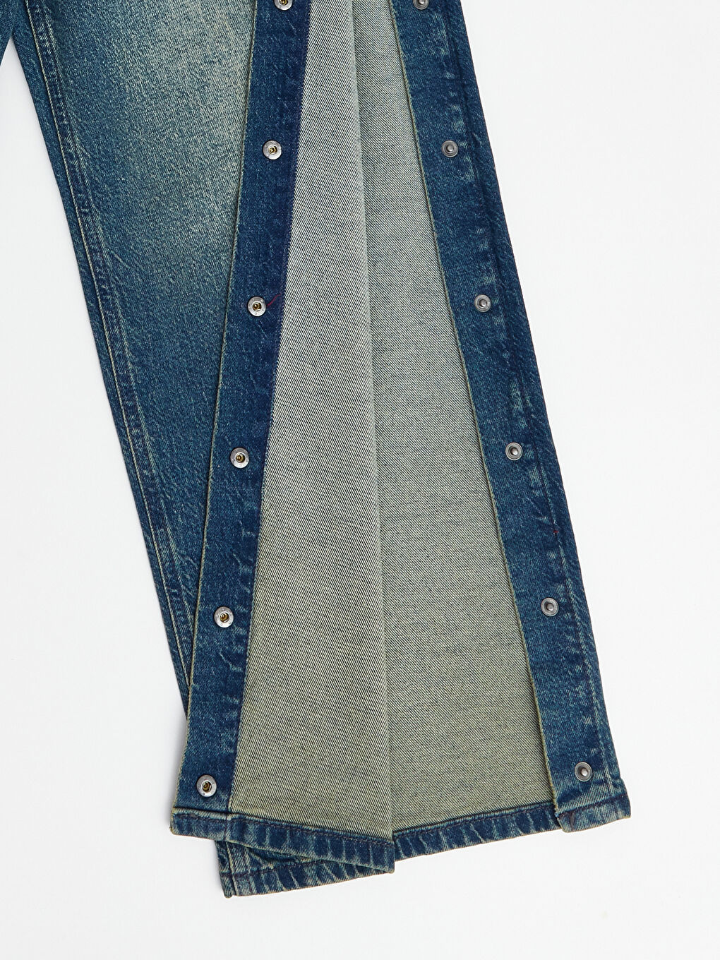 İndigo Kolay Giyilebilir Yanlardan Çıtçıtlı Erkek Jean Pantolon-4