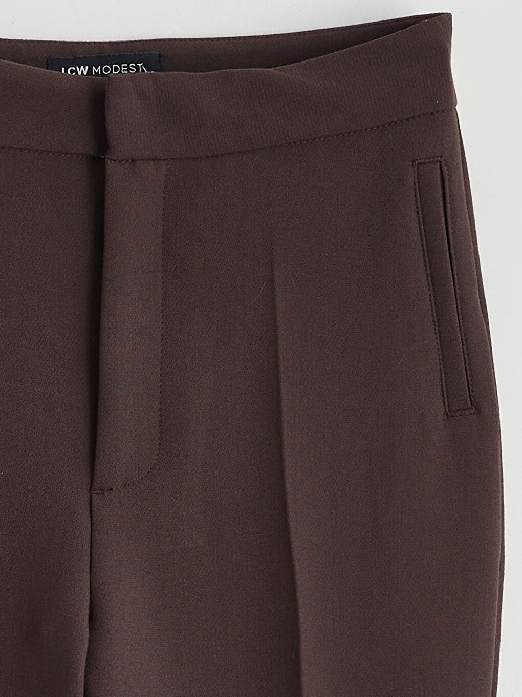 Kahverengi Dar Fit İspanyol Paça Kadın Pantolon-5