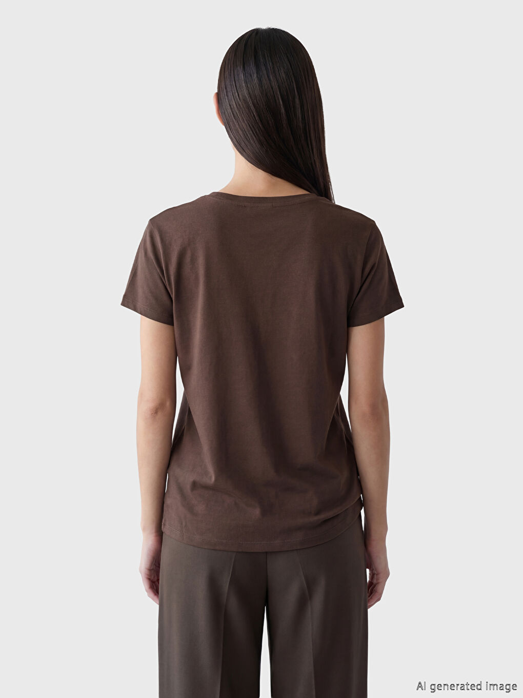 Tricou Imprimat cu Guler Rotund pentru Femei-3