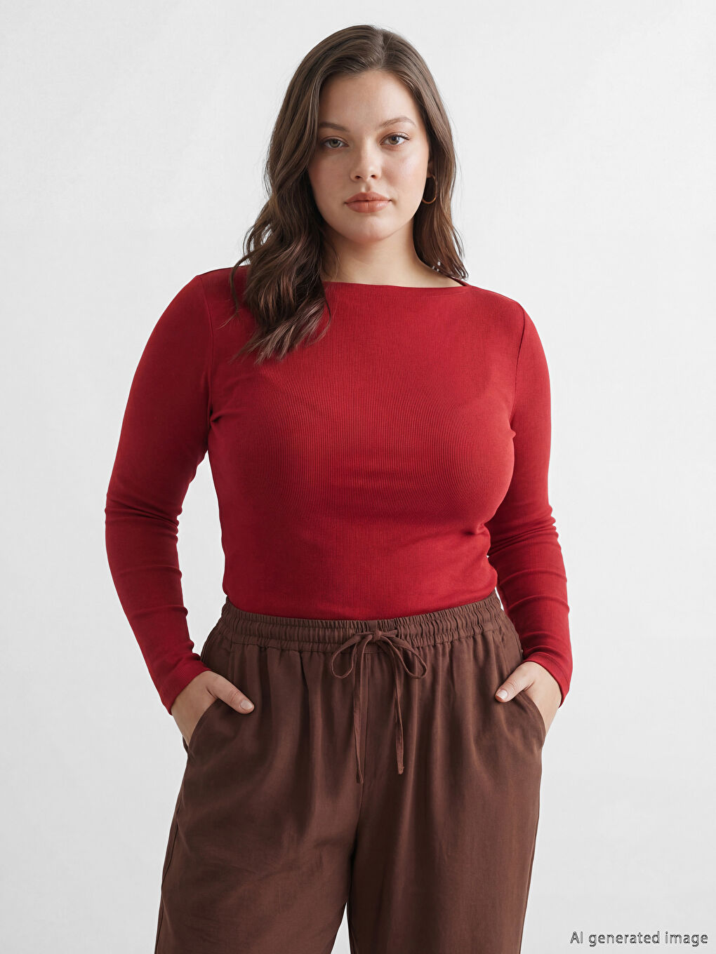 Ribbed Boat Neck Bodysuit-1