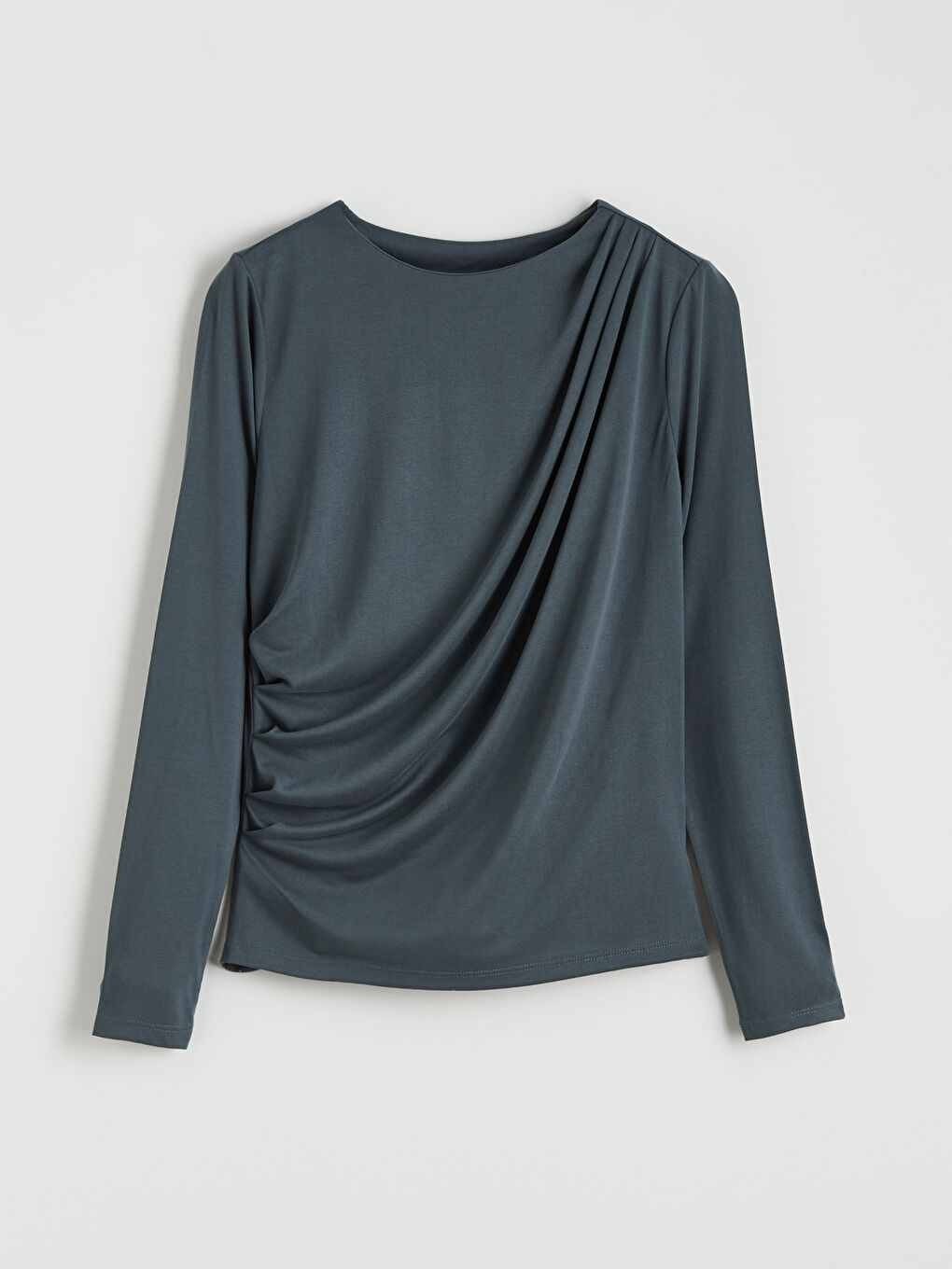 Mavi Bisiklet Yaka Büzgülü Bluz