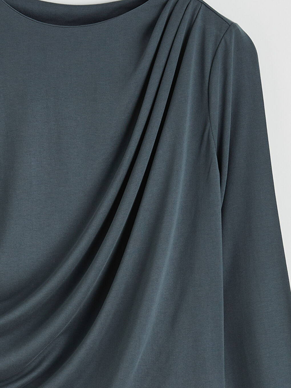 Mavi Bisiklet Yaka Büzgülü Bluz-1