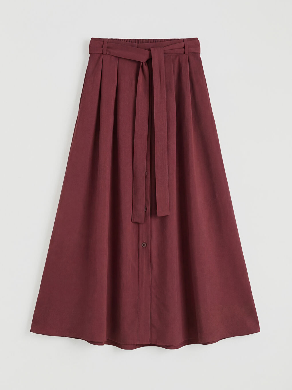 Kahverengi Beli Kuşaklı A Kesim Etek