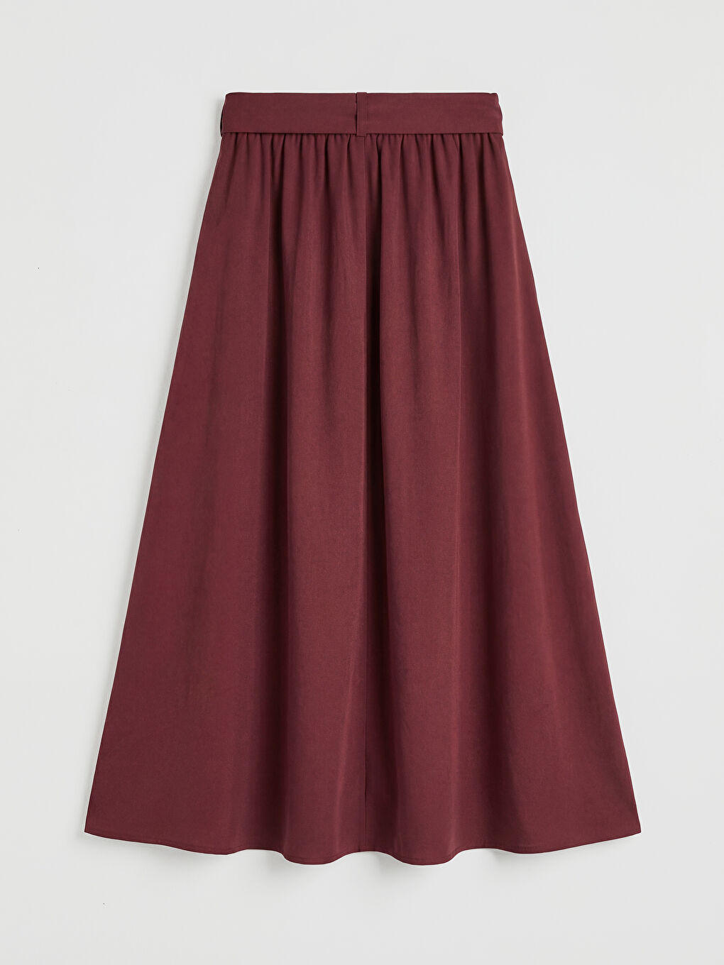 Kahverengi Beli Kuşaklı A Kesim Etek-1