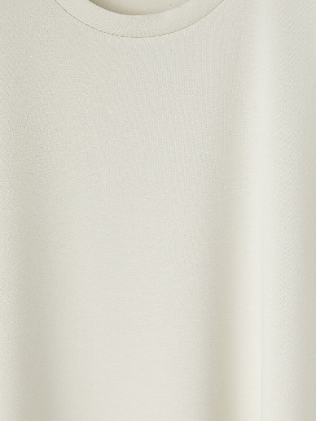 Bej Bisiklet Yaka Soft Touch Kadın Tişört-2