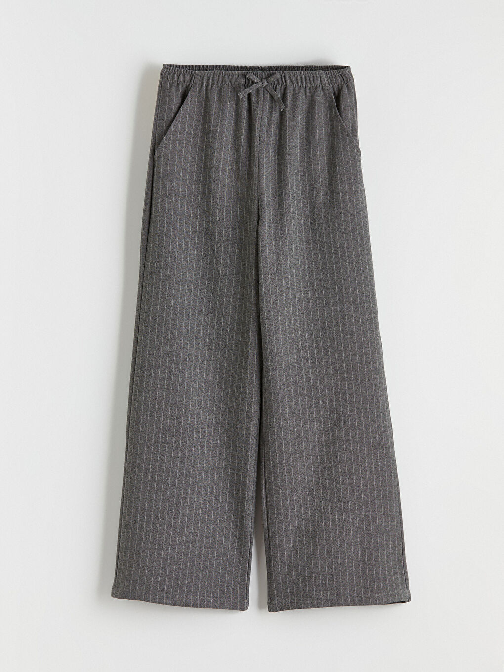 Gri Çizgili Kız Çocuk Pantolon