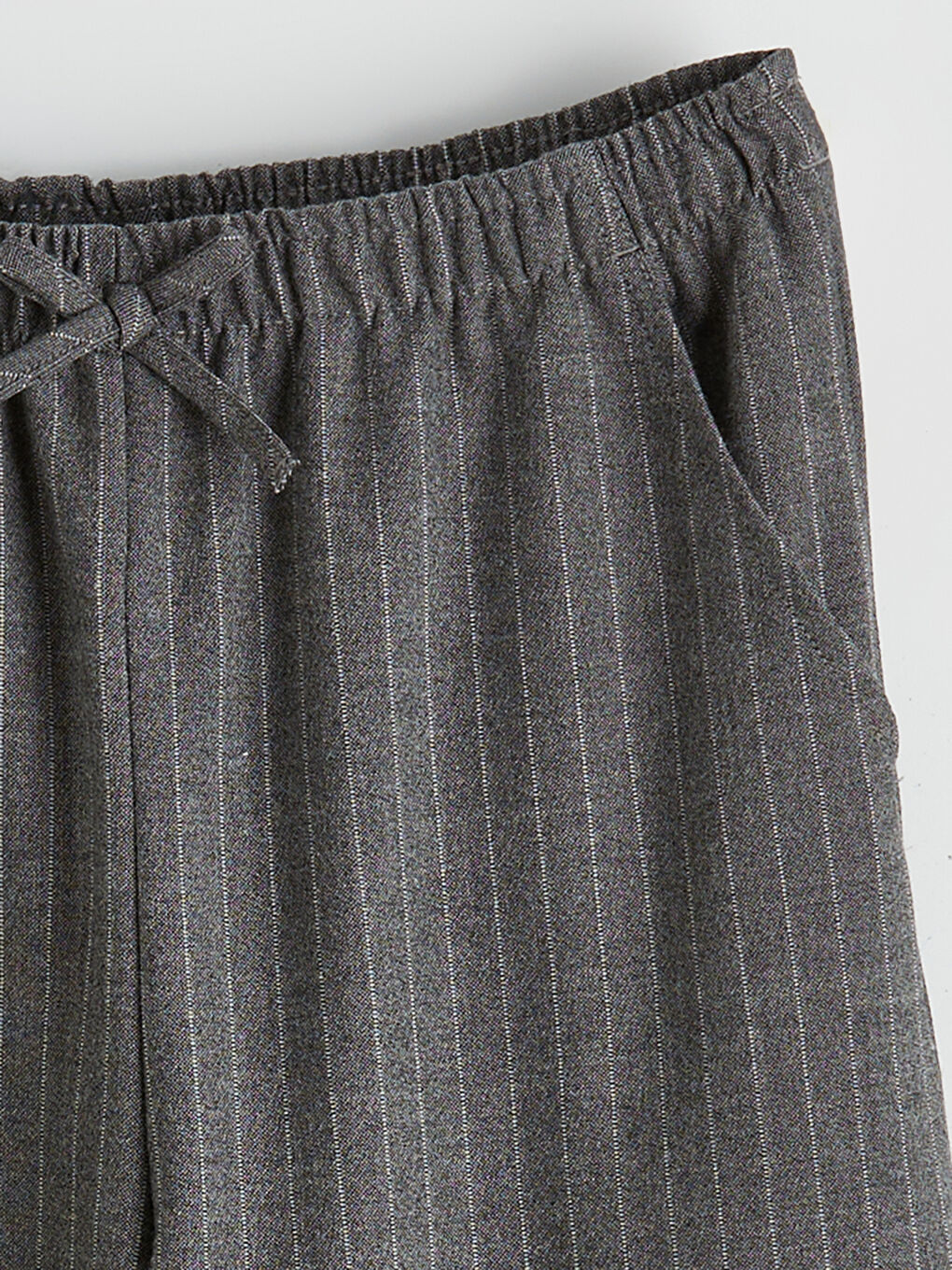 Gri Çizgili Kız Çocuk Pantolon-1