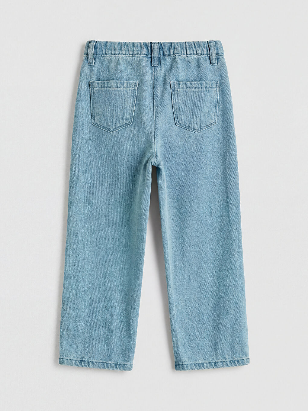 Mavi Regular Fit Hello Kitty Nakışlı Kız Çocuk Jean Pantolon-1