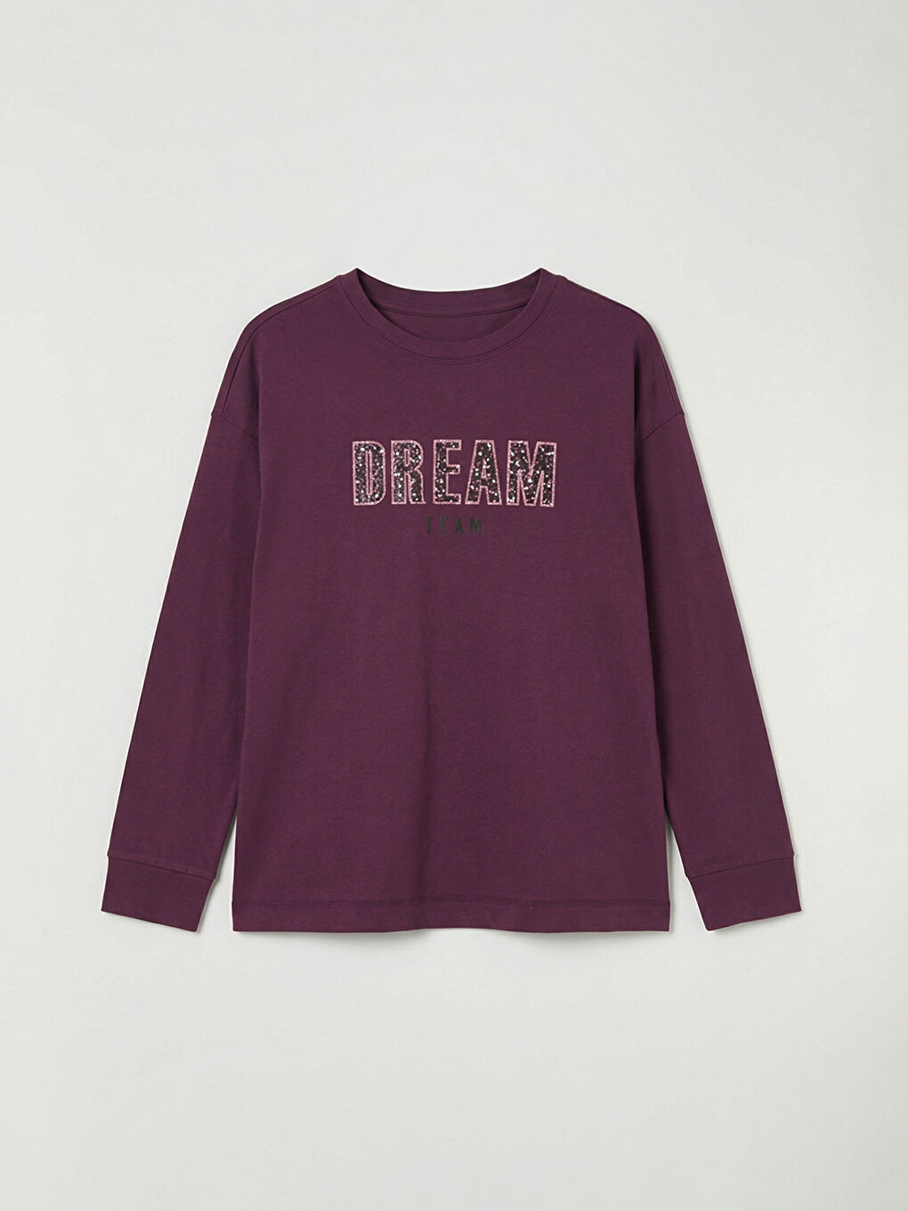 Mor Bisiklet Yaka Baskılı Kadın Pijama Takım-1