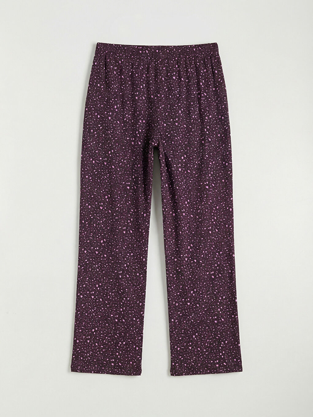 Mor Bisiklet Yaka Baskılı Kadın Pijama Takım-4