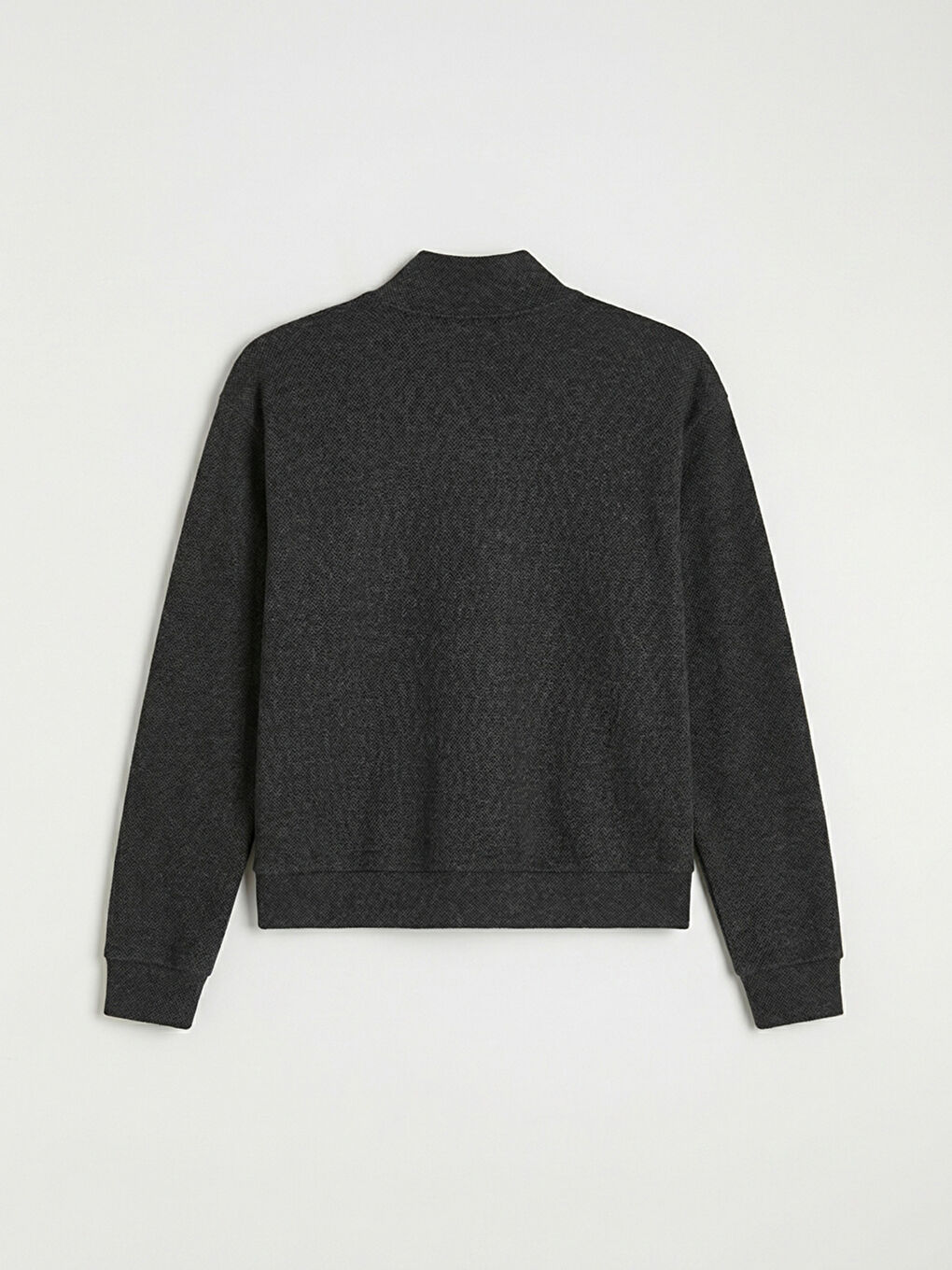 Antrasit Dik Yaka Desenli Soft Touch Kadın Sweatshirt-5