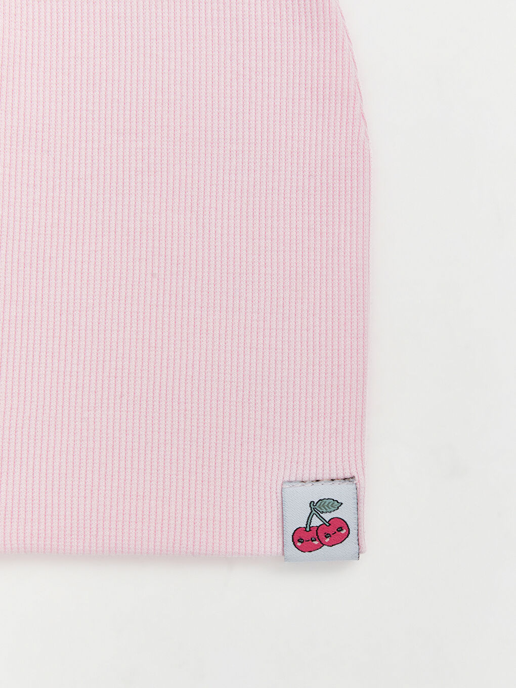 Pembe Kiraz Nakışlı Kız Bebek Bere -1