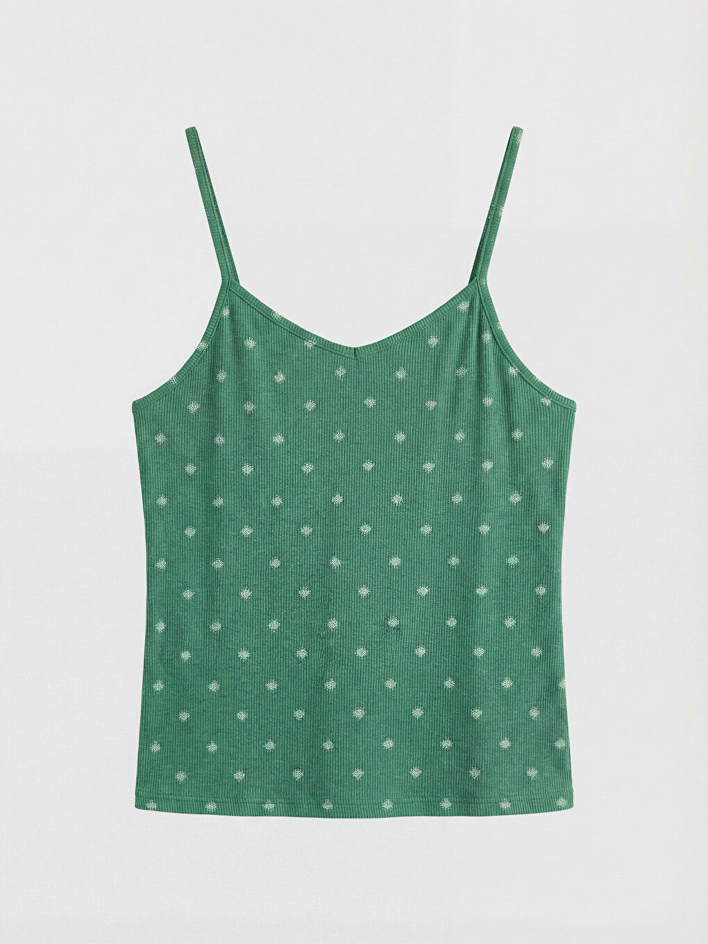 Yeşil Desenli Kadın Şortlu Pijama Takımı-5
