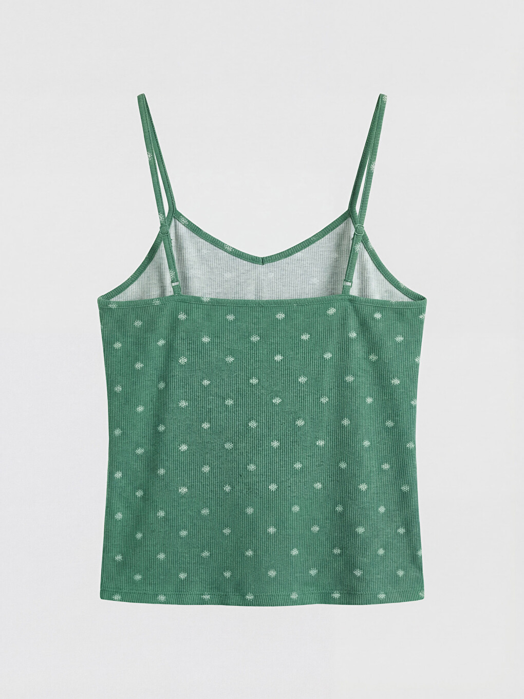 Yeşil Desenli Kadın Şortlu Pijama Takımı-6