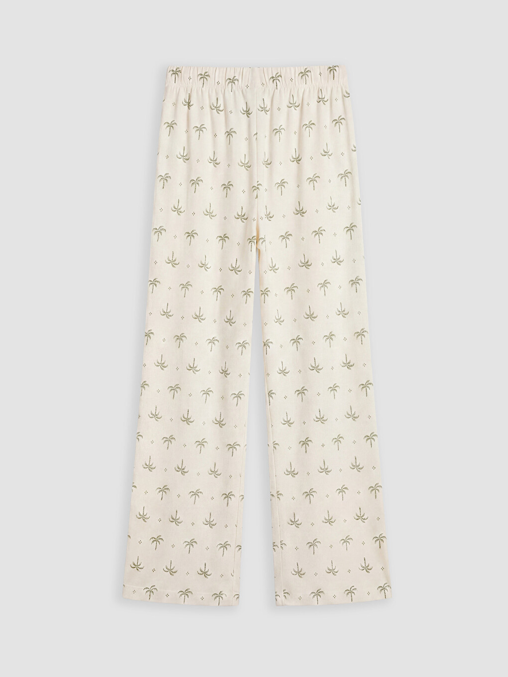 Ekru Beli Lastikli Kadın Pijama Altı-1