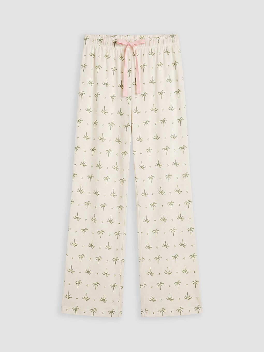 Ekru Beli Lastikli Kadın Pijama Altı