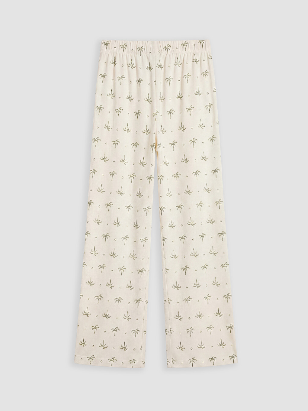 Ekru Bisiklet Yaka Baskılı Kadın Pijama Takımı-4