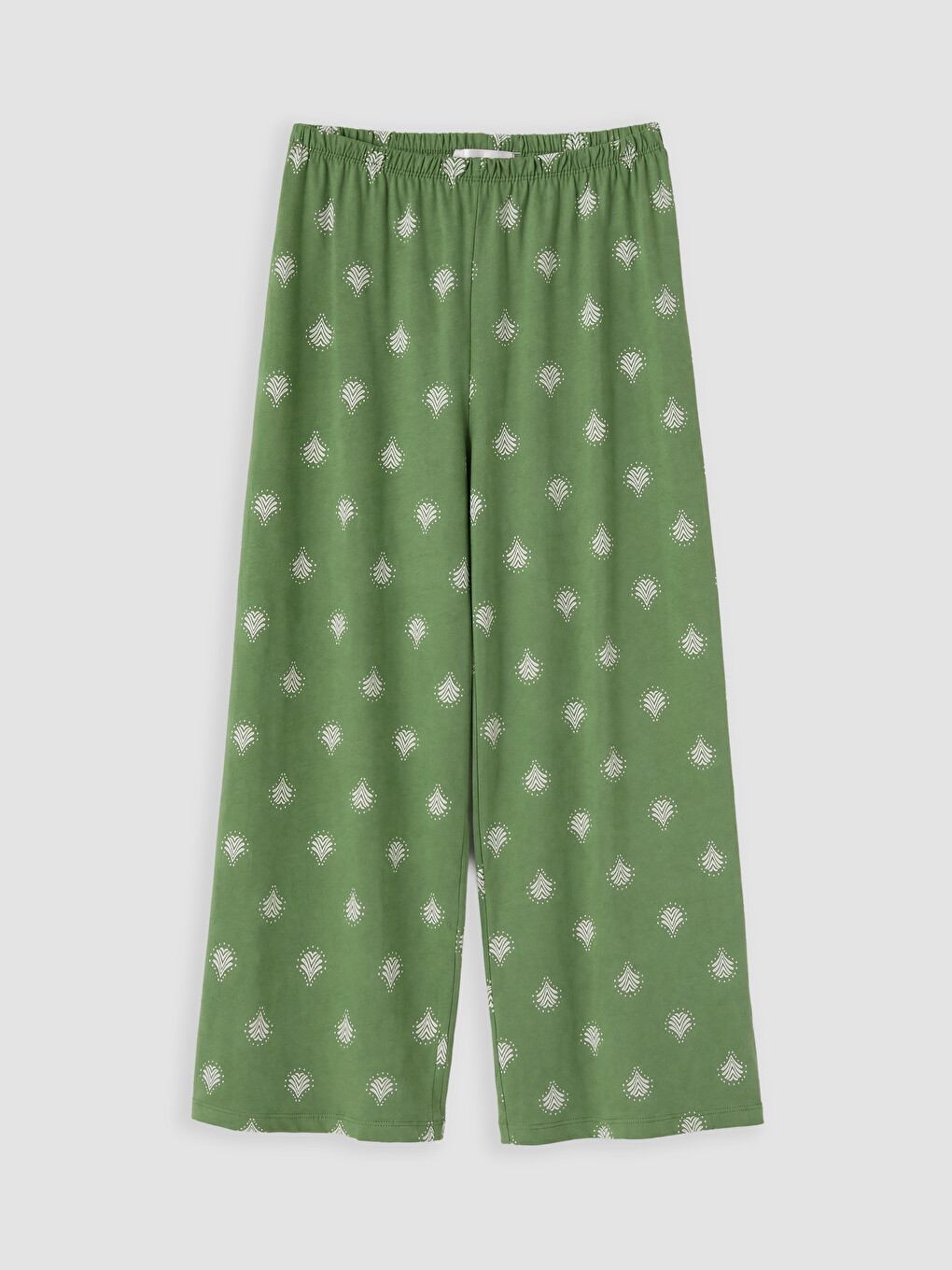 Yeşil V Yaka Kadın Kaprili Pijama Takımı-3