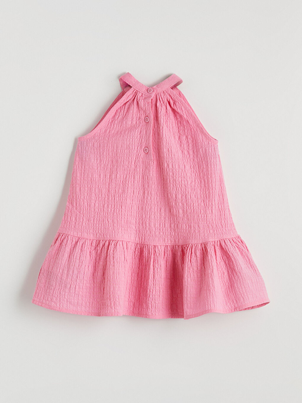 Pembe Halter Yaka Kız Çocuk Elbise-2